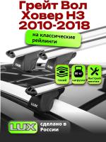 Багажник на крышу LUX КЛАССИК дуги аэро-классик (53мм) 1,2м на Грейт Вол Ховер Н3 (с рейлингами) 2010-2018, арт:21252-02 Багажник на крышу LUX КЛАССИК дуги аэро-классик (53мм) 1,2м на Грейт Вол Ховер Н3 (с рейлингами) 2010-2018, арт:21252-02