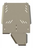 Защита КПП и РК Sheriff для Мицубиси Паджеро 4 2006-2024, модель №2, алюминий 5мм, арт:14.2237-2