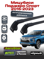 Багажник на крышу INTER AeroStar, черные крыловидные дуги R-75i, на Мицубиси Паджеро Спорт 2015-2023 (Интегрированные рейлинги), арт:INT.2907 Багажник на крышу INTER AeroStar, черные крыловидные дуги R-75i, на Мицубиси Паджеро Спорт 2015-2023 (Интегрированные рейлинги), арт:INT.2907