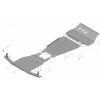 Комплект защиты Motodor для Мицубиси Паджеро Спорт III 2016-2024, сталь 3мм, арт:MO.11339-2