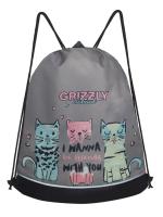 Мешок для обуви GRIZZLY OM-50-111, серый, 38х50х11