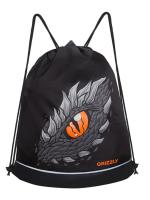 Мешок для обуви GRIZZLY OM-51-112, черный - серый, 38х50х11