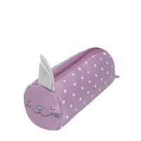 Школьный пенал GRIZZLY PL-32-4 зайка розовый, 8х8х23