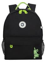 Детский рюкзак GRIZZLY RK-579-2, черный - салатовый, 21х29х8