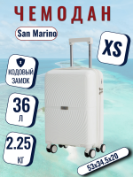 Чемодан маленький L'Case San Marino (XS) белый, 53х34.5х20, арт:Ch1342 Чемодан маленький L'Case San Marino (XS) белый, 53х34.5х20, арт:Ch1342