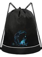 Мешок для обуви GRIZZLY OM-50-118, черный - голографический, 38х50х11