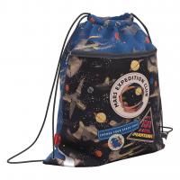 Мешок для обуви с карманом на молнии ErichKrause Red Planet 50x41 см синий, арт:ERK.51615