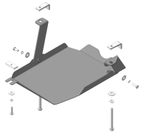 Защита заднего дифференциала Motodor, сталь 2мм, арт:MO.01043 Защита заднего дифференциала Motodor, сталь 2мм, арт:MO.01043