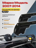 Багажник на крышу ЕвроДеталь Smart I, черные крыловидные дуги на Джак JS6 2022-2025, арт:ET.0889