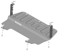 Защита картера и КПП Motodor для Фольксваген Поло 2009-2022, сталь 2мм, арт:MO.72301-1