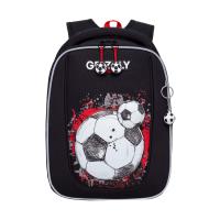 Школьный рюкзак GRIZZLY RAf-393-4 черный-красный, 29х36х18