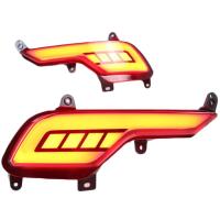 Светодиодные вставки в задний бампер Хендай Санта Фе 2015-2018 модель №1, комплект:Л+П, арт:MF-TL-000366