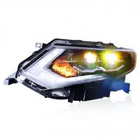 Передние фары Ниссан Х-Трейл Т32 2018-2020 модель №1, светодиодные линзы, ДХО, комплект:Л+П, арт:MF-HL-000626