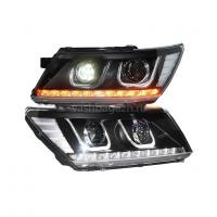 Передние фары Додж Джорни 2009-2014 модель №1, бифокальная линза, ДХО, арт:MF-HL-000286