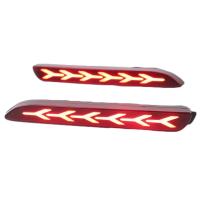 Светодиодные вставки в задний бампер Тойота Камри 50 2011-2014 модель №9, комплект: Л+П, красные, арт:MF-TL-000441