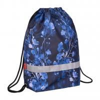 Мешок для обуви с боковым карманом ErichKrause Herbarium 50x41 см синий, арт:ERK.54835