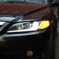 Передние фары Мазда 6 GG 2002-2008 модель №2, комплект:Л+П, бифокальная линза, ДХО, арт:MF-HL-000318 Передние фары Мазда 6 GG 2002-2008 модель №2, комплект:Л+П, бифокальная линза, ДХО, арт:MF-HL-000318