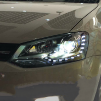 Передние фары Фольксваген Поло седан 2009-2020 модель №-1, комплект:Л+П, бифокальная линза, ДХО, арт:MF-HL-000214