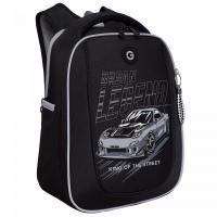 Школьный рюкзак GRIZZLY RAf-393-3 черный-серый, 29х36х18