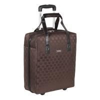 Дорожная сумка на колесах Polar П7107 коричневая, 40х48х18, арт:Sum0031