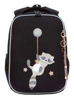 Ранец школьный GRIZZLY RAw-594-12, чёрный, 26х37х16