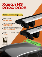 Багажник на крышу ЕвроДеталь Compact для Хавал Н3 2024-2026, крыловидные дуги 1.35м, арт:ET.1711