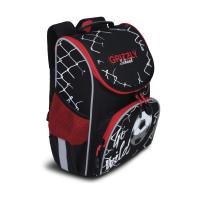 Школьный рюкзак с мешком GRIZZLY RAm-285-1 черный-красный, 25х33х13
