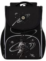 Школьный ранец GRIZZLY RAm-585-4, черный - белый + мешок для обуви в подарок