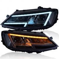 Передние фары Фольксваген Джетта 6 2010-2019, комплект:Л+П, би-LED линза, ДХО, LED поворотник, арт:MF-HL-000668