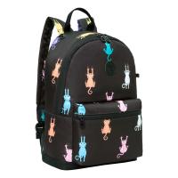 Рюкзак GRIZZLY RXL-323-2 котики разноцветные, 26х38х12 Рюкзак GRIZZLY RXL-323-2 котики разноцветные, 26х38х12