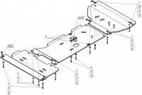 Комплект защиты Motodor для Додж РАМ 1500 2009-2018, сталь 3мм, арт:MO.12902