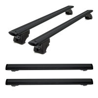 Багажник на крышу ED черные крыловидные дуги 1,35м на Фольксваген Кадди и Кадди Макси с рейлингами 2016-2020, арт:ED-1191