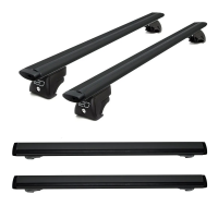 Багажник на крышу ED с замком черные крыловидные дуги 1,25м на Инфинити ФХ 50 (с рейлингами) 2002-2013, арт:ED-0332