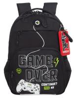 Школьный рюкзак GRIZZLY RB-559-2, черный - черный, 28х40х15,5