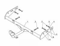 Фаркоп AvtoS на Лада Калина 2004-2013, арт:VAZ-61