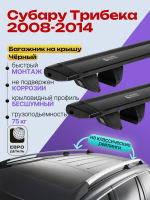 Багажник на крышу ЕвроДеталь Compact Classic для Субару Трибека 2008-2014, черные крыловидные дуги 1.35м, арт:ET.0543