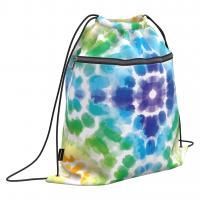 Мешок для обуви с карманом на молнии ErichKrause Green Tie-Dye 50x41 см, арт:ERK.57043
