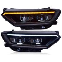 Передние фары Фольксваген Пассат Б8 2016-2020 V5 Type, комплект:Л+П, яркие ДХО, FULL LED, электрокорректор, светодиодный поворотник, арт:MF-HL-000692