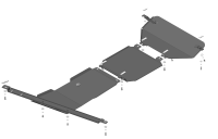 Защита комплект защиты Motodor для Хавал H8 2015-2020, сталь 3мм, арт:MO.13109