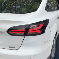 Задние фонари Форд Фокус 3 седан 2016-2019 модель №2, комплект:Л+П, тонированные, бегущий поворотник, арт:MF-TL-000504