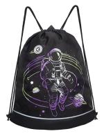 Мешок для обуви GRIZZLY OM-51-120, черный - серый, 38х50х11