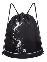 Мешок для обуви GRIZZLY OM-50-113, черный - белый, 38х50х11