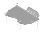 Защита картера и КПП Motodor на Ниссан Мурано Z50 2003-2007, сталь 2мм, арт:MO.01455