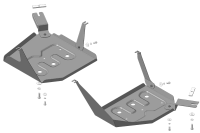 Защита абсорбера и топливного бака Motodor для Киа Селтос 2020-2024, сталь 2мм, арт:MO.71002