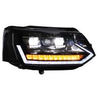 Передние фары Фольксваген Т5 Мультивен, Транспортер, Каравелла 2010-2015, комплект:Л+П, полностью LED, ДХО, арт:MF-HL-000569