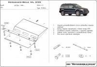 Защита КПП Sheriff на Мерседес МЛ W163 1998-2005, модель №2, сталь 2мм, арт:13.0344