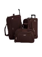 Комплект дорожных сумок на колесах L'Case Boston (S, M, L) кофе, арт:Sum0551