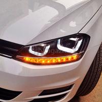 Передние фары Фольксваген Гольф 7 2012-2019 модель №1, комплект:Л+П, бифокальная линза, ДХО, арт:MF-HL-000258 Передние фары Фольксваген Гольф 7 2012-2019 модель №1, комплект:Л+П, бифокальная линза, ДХО, арт:MF-HL-000258