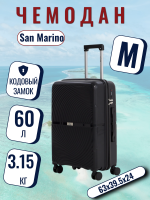 Чемодан средний L'Case San Marino (М) черный, 63х39.5х24, арт:Ch1352 Чемодан средний L'Case San Marino (М) черный, 63х39.5х24, арт:Ch1352