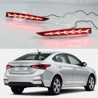 Светодиодные вставки в задний бампер Хендай Солярис 2017-2019 модель №1, арт:MF-TL-000428